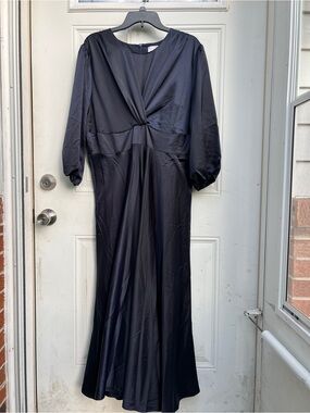 Dainty Jewells Navy Twist-Waist Maxi Dress